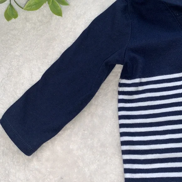 Janie and Jack Navy and White Striped Baby Romper EUC 6-12M - Picture 4 of 9